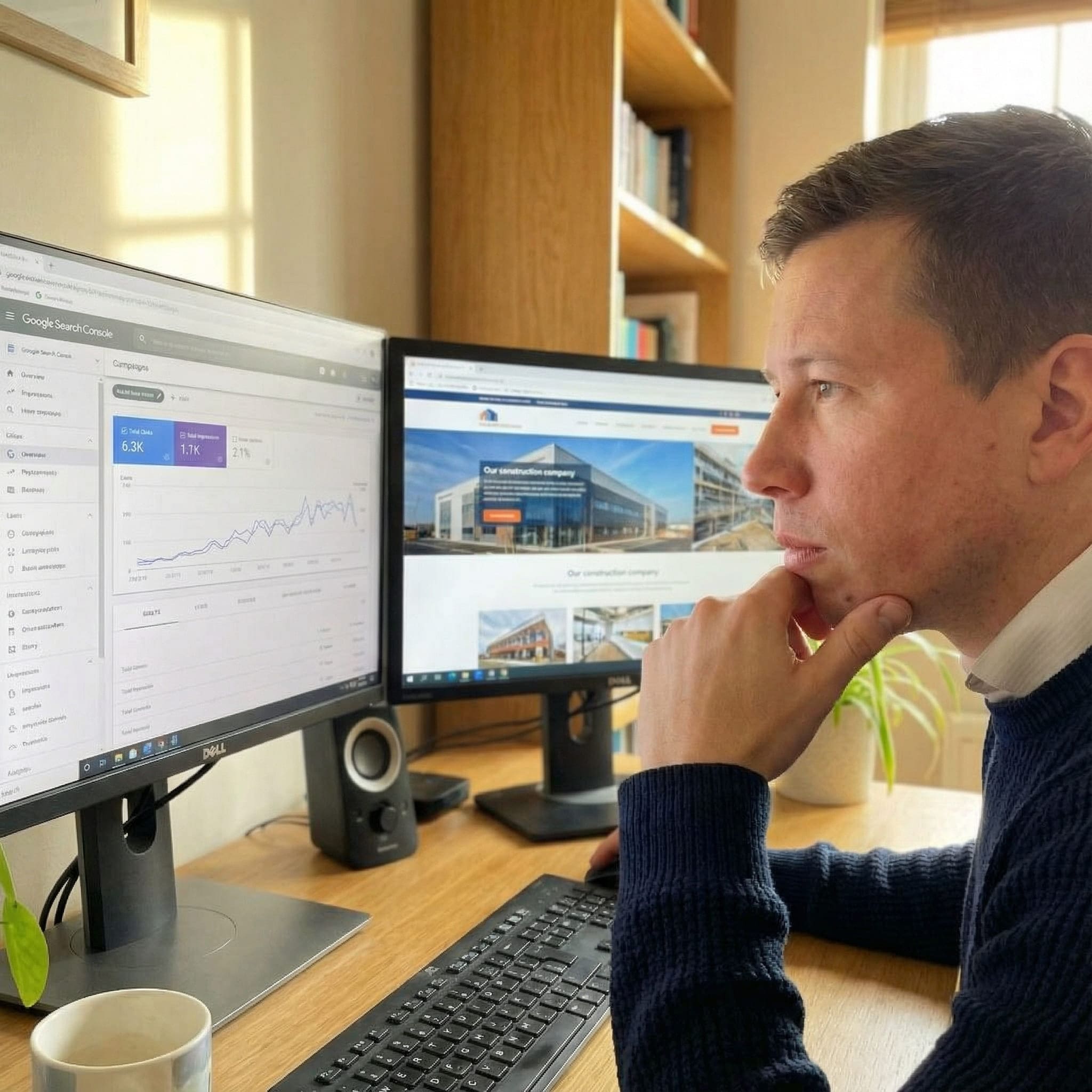 Dan working on SEO for a client website
