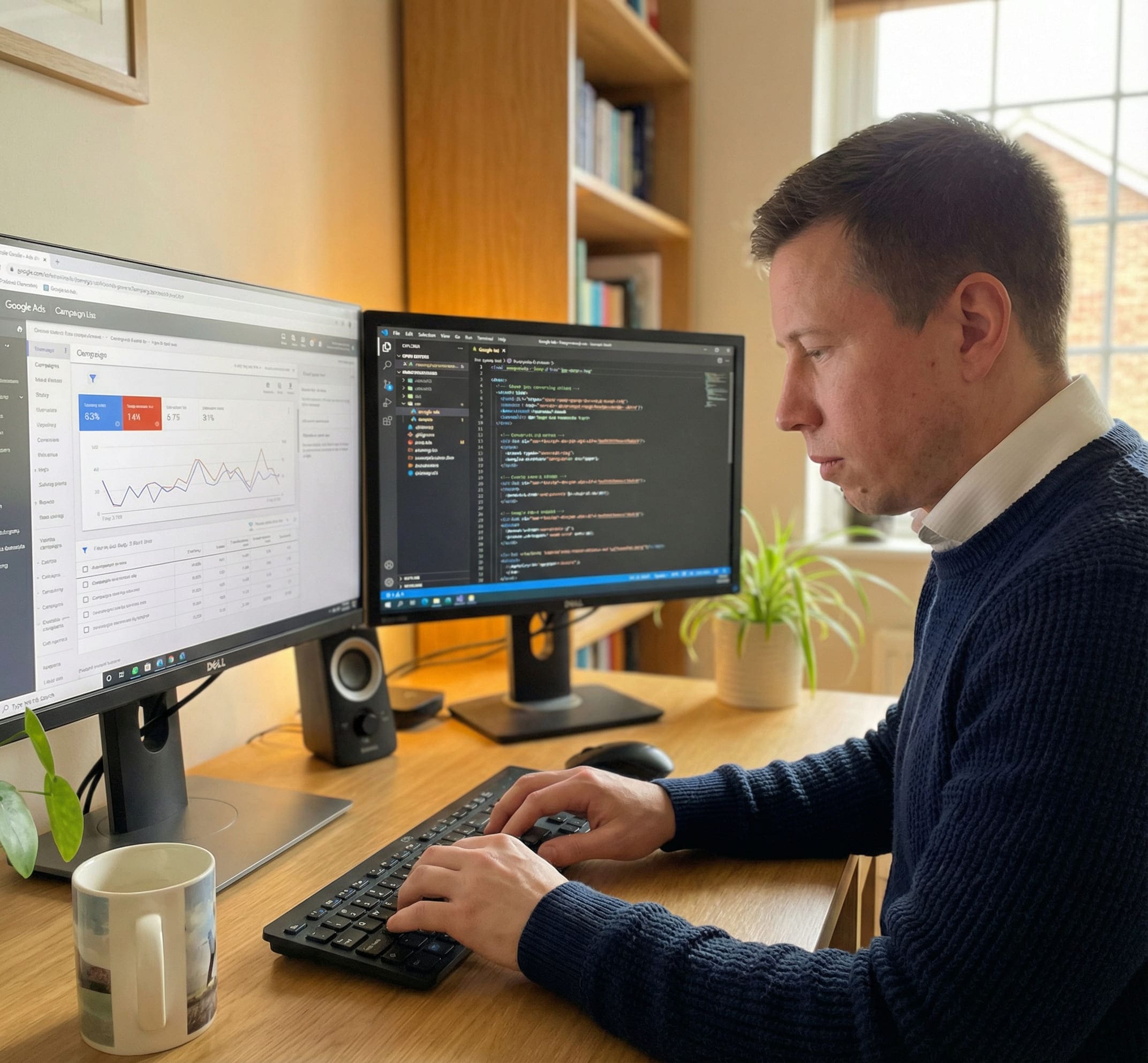 Dan managing Google Ads campaigns